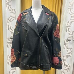 Free People Rebel Rose Moto Jacket